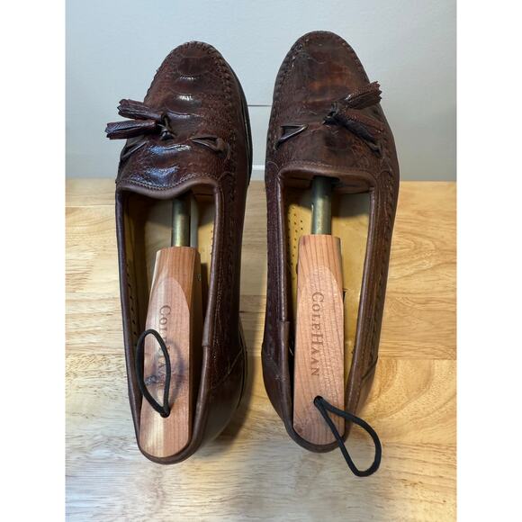 Zelli Made in Italy Brown Leather Slip On Loafers w Tassels Size 8.5 M JL main image 5
